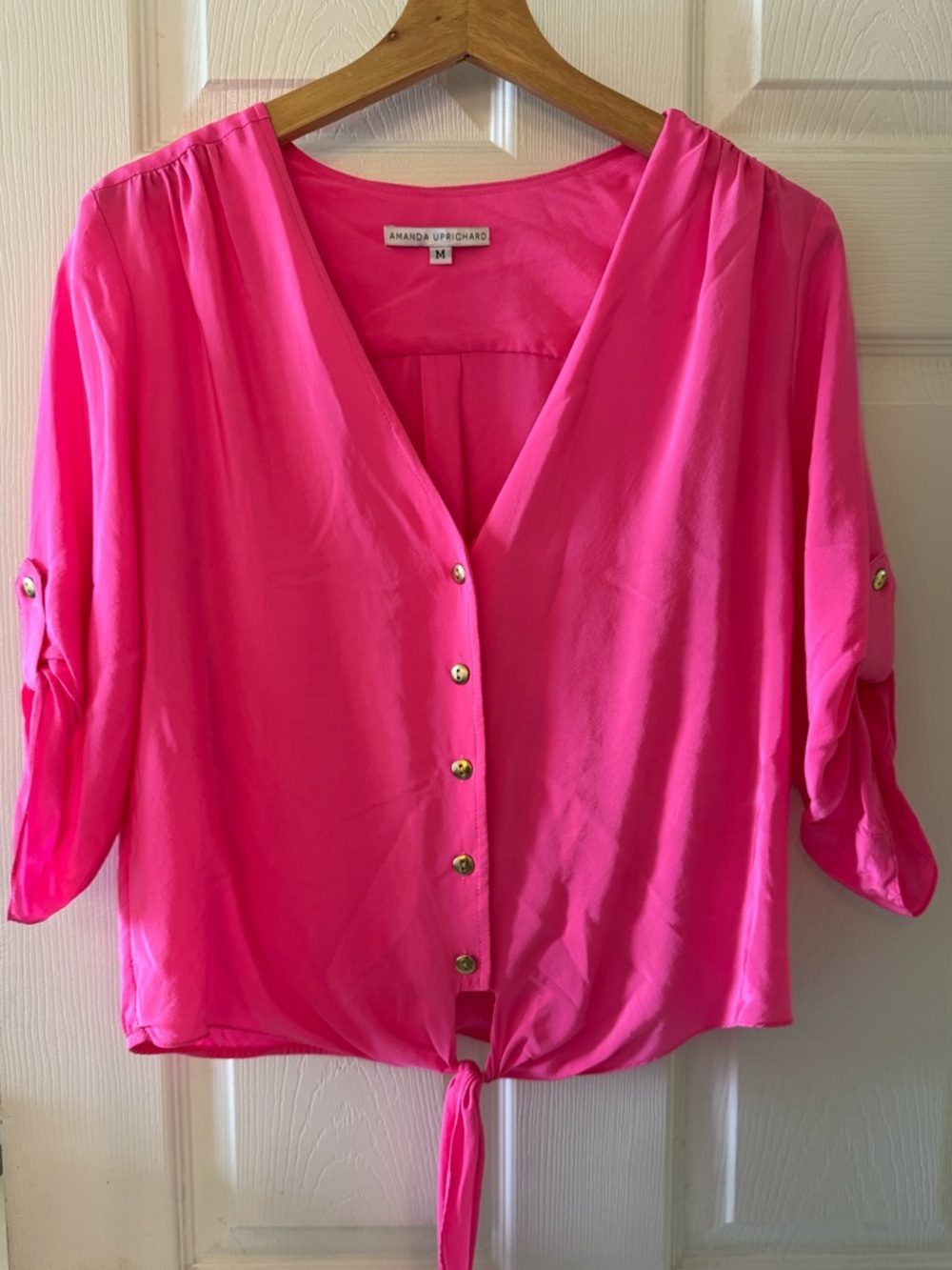 Amanda Uprichard Button Down 100% Silk Blouse